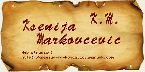 Ksenija Markovčević vizit kartica